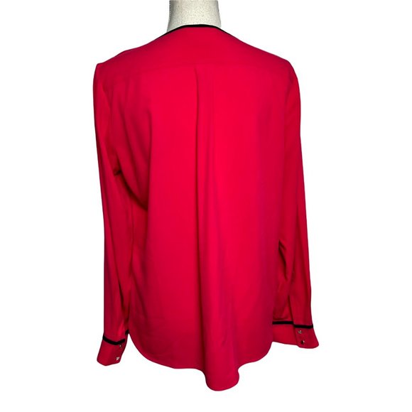 Calvin Klein Womens Blouse Pink Long Sleeve Button Cuff Keyhole Neck Pintuck S - Picture 3 of 7